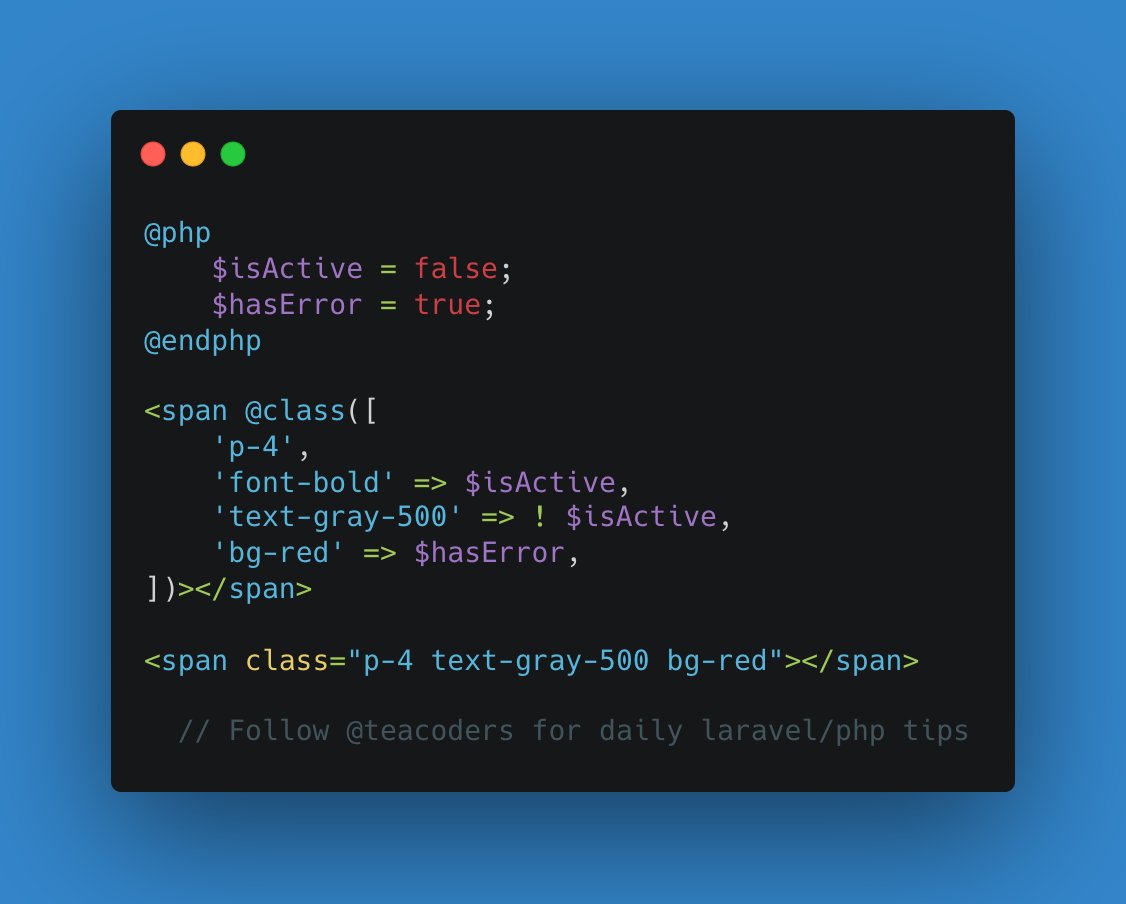 Conditionally compile CSS classes with Blade @class