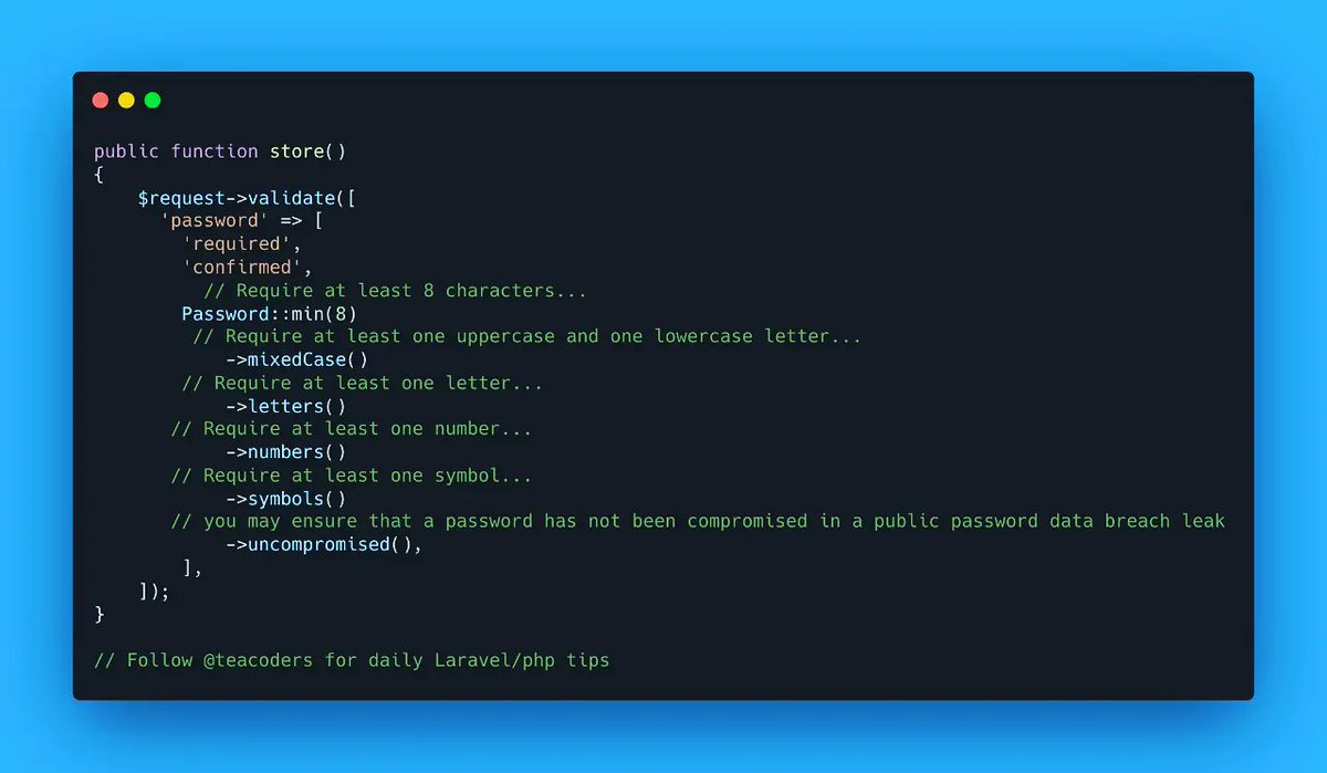 Customize password requirements with Laravel Password rules