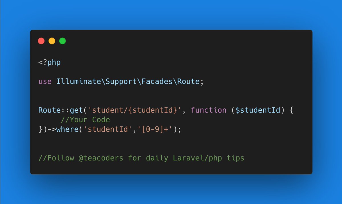 Constrain route parameters with a regular expression